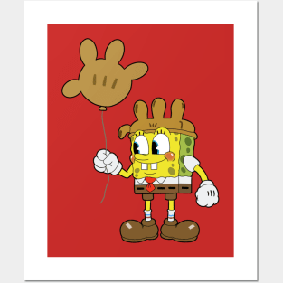 Spongebob in cuphead style Posters and Art